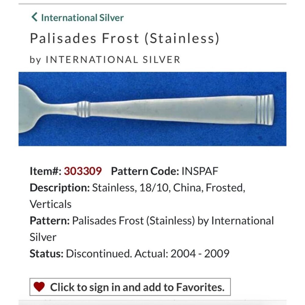 International Silver Palisades Frost Stainless Steel Table Spoons Set Of 3